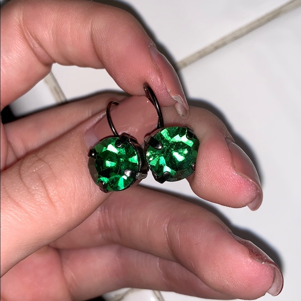 Cushioncut dangle earrings